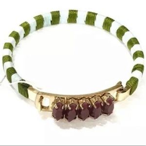 J. Crew Threaded Maroon Crystal Bracelet NWT